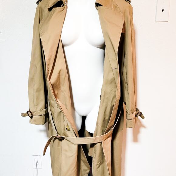 VINTAGE John Weitz size 44S double breasted removable lining belted trench coat - Picture 8 of 16